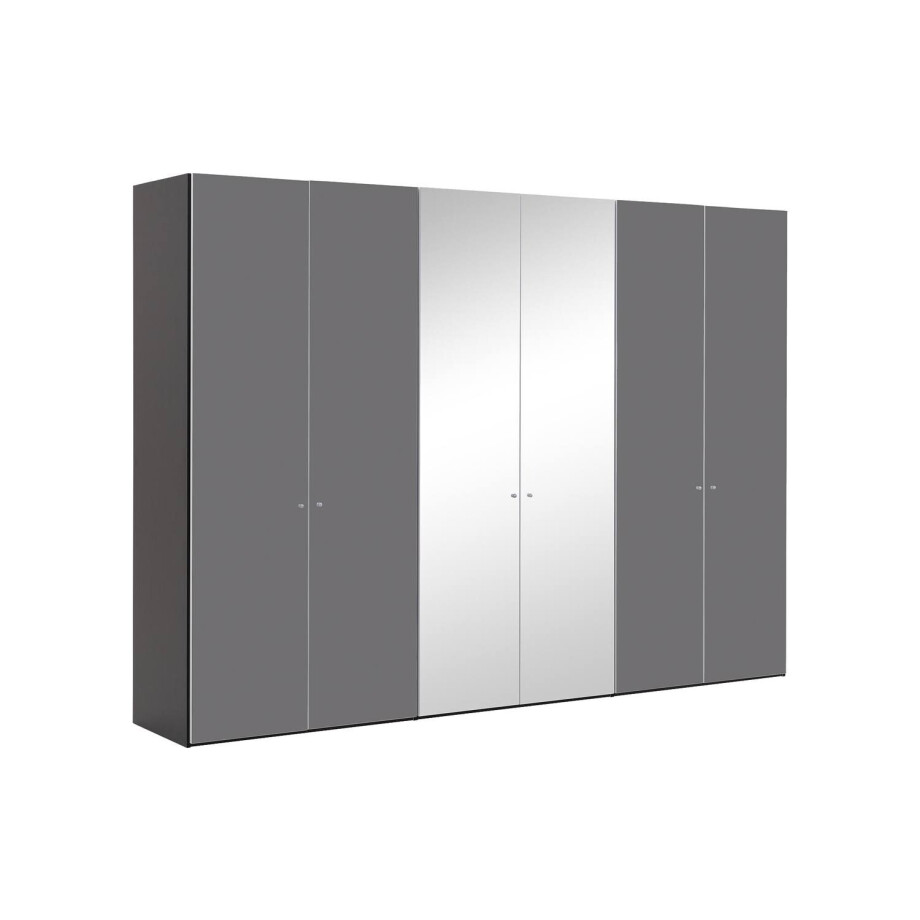 Goossens Kledingkast Easy Storage Ddk, Kledingkast 304 cm breed, 220 cm hoog, 4x glas draaideur en 2x spiegel draaideur midden Goossens Kledingkast Easy Storage Ddk, Kledingkast 304 cm breed, 220 cm hoog, 4x glas draaideur en 2x spiegel draaideur midden afbeelding 1