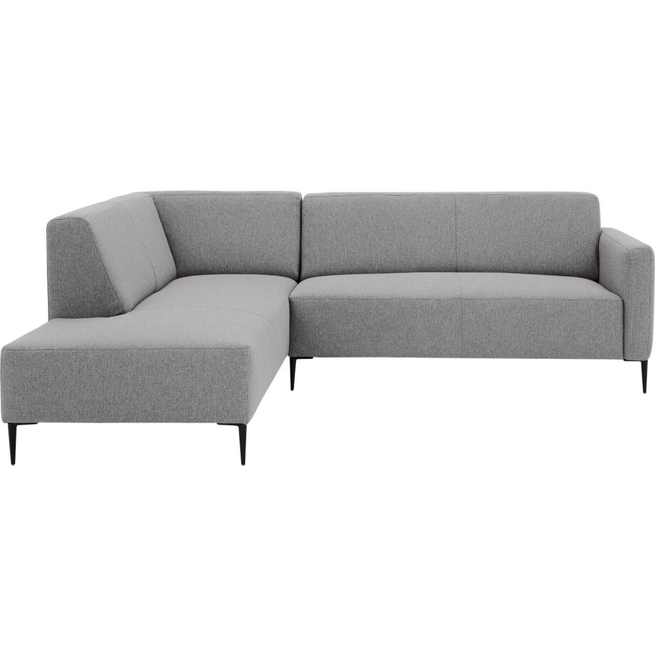 Goossens Bank Key West lichtgrijs, stof, 2,5-zits, modern design met ligelement links afbeelding 1