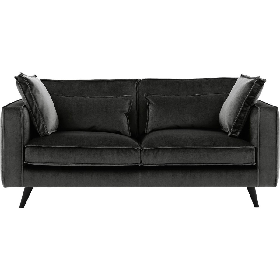 Goossens Bank Suite zwart, stof, 2-zits, elegant chic afbeelding 1