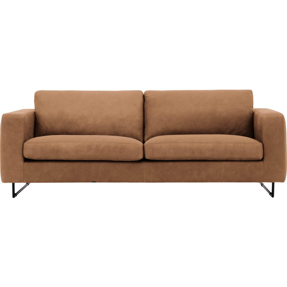 Goossens Excellent Bank Jovani bruin, leer, 3,5-zits, urban industrieel afbeelding 1