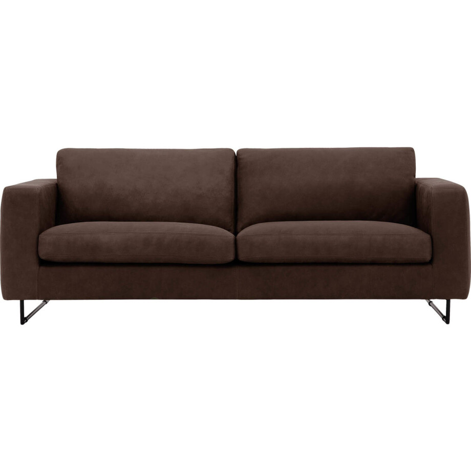 Goossens Excellent Bank Jovani bruin, leer, 3,5-zits, urban industrieel afbeelding 1