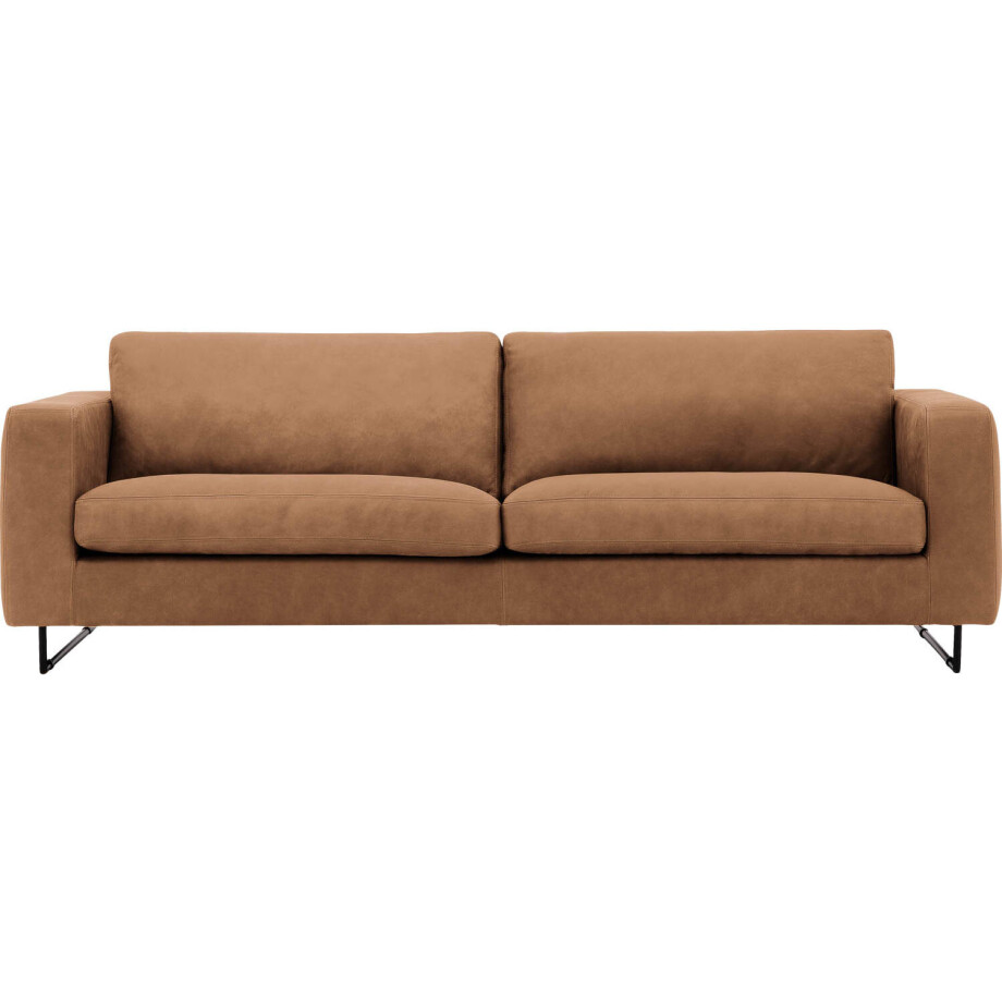 Goossens Excellent Bank Jovani bruin, leer, 4-zits, urban industrieel afbeelding 1
