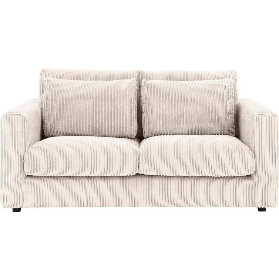 Goossens Bank Ravenia beige, stof, 2-zits, stijlvol landelijk afbeelding 1