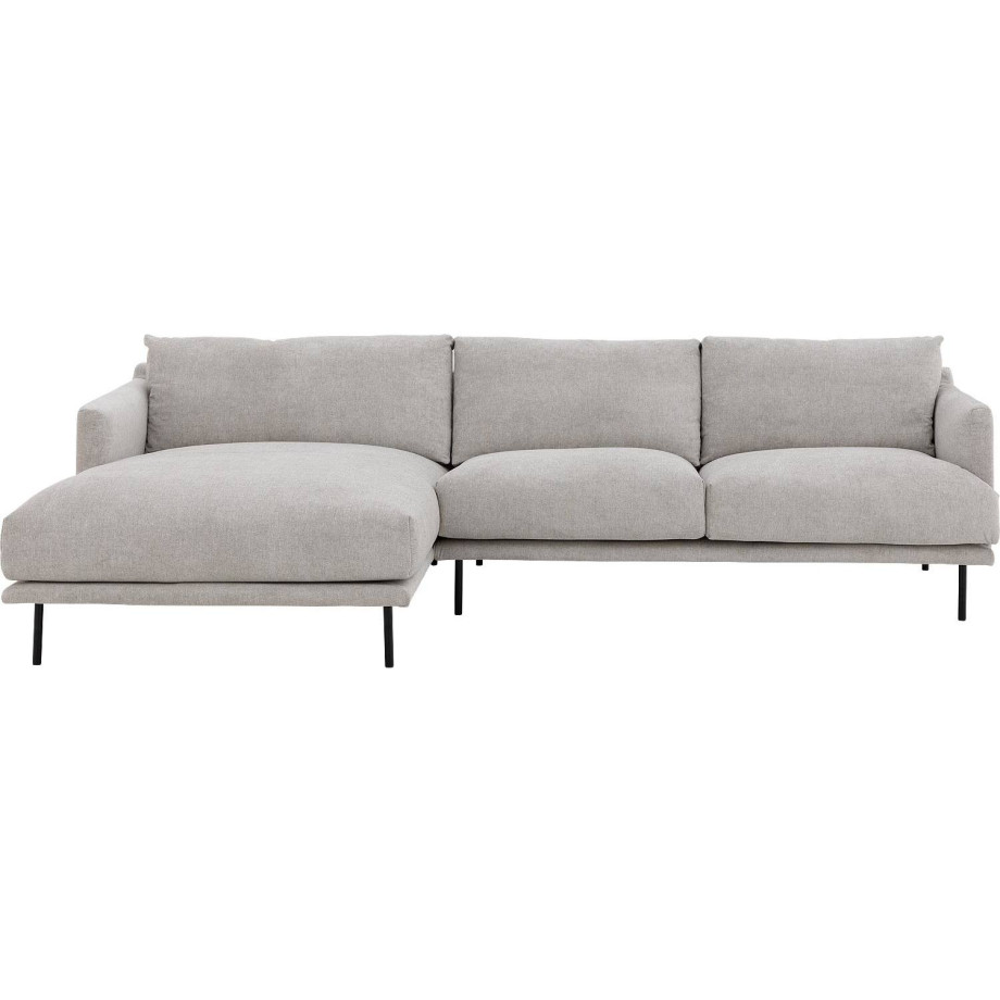 Goossens Bank Luxor Stof groen, stof, 2,5-zits, modern design met chaise longue links afbeelding 1