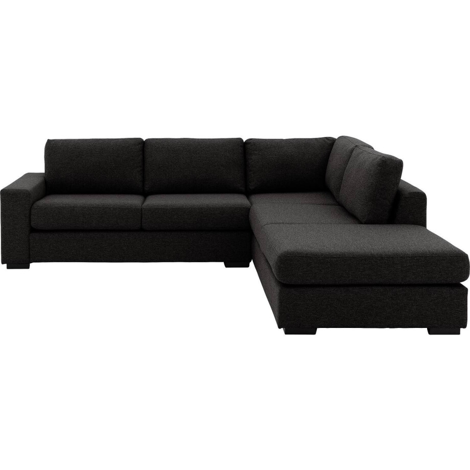 Goossens Hoekbank Lucca Met Ligelement grijs, stof, 2,5-zits, stijlvol landelijk met ligelement rechts afbeelding 1