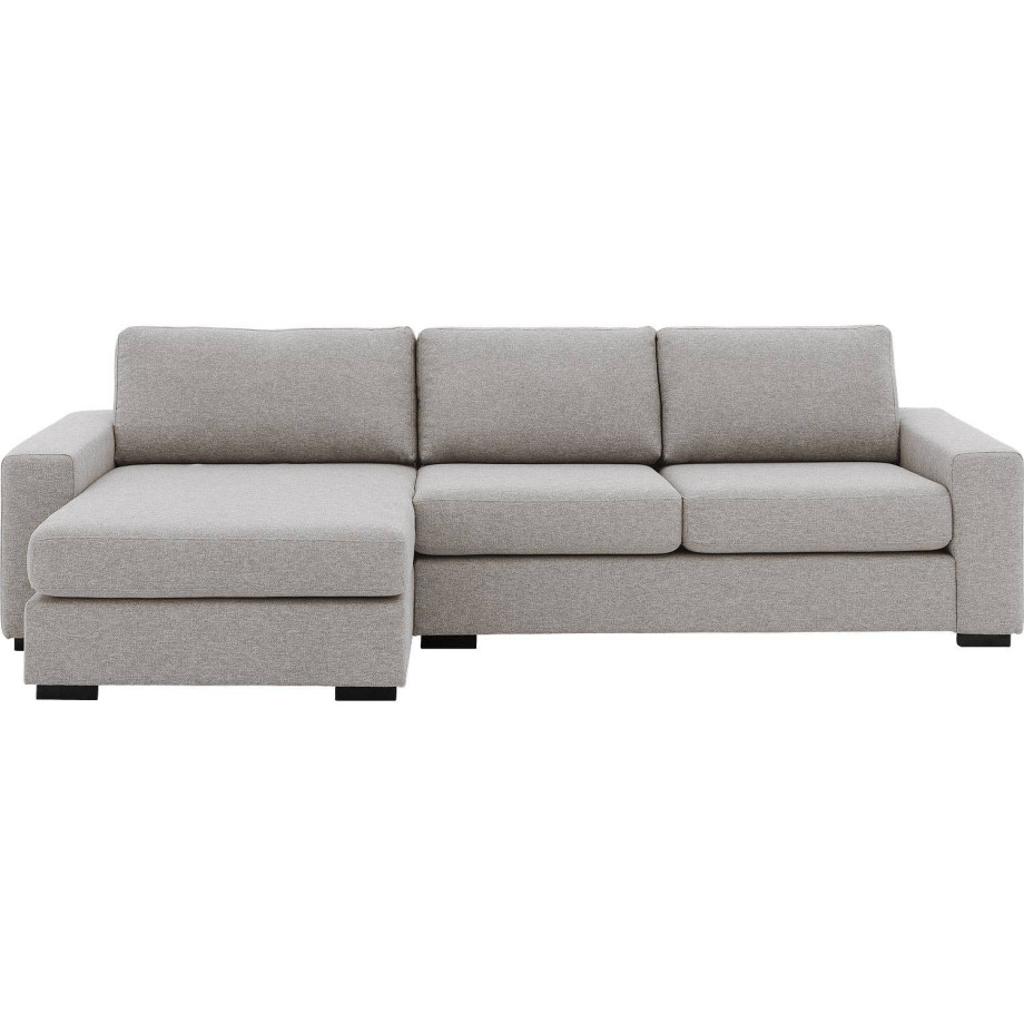 Goossens Hoekbank Lucca Met Chaise Longue grijs, stof, 2,5-zits, stijlvol landelijk met chaise longue links afbeelding 1