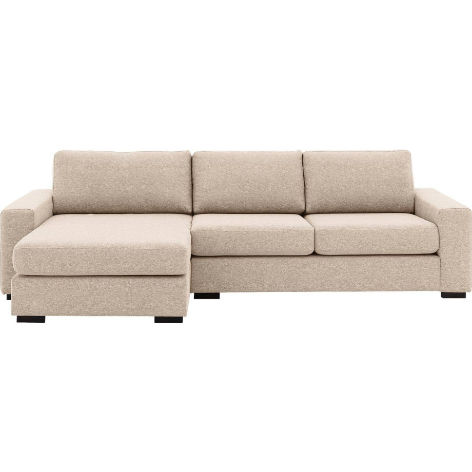 Goossens Hoekbank Lucca Met Chaise Longue wit, stof, 2,5-zits, stijlvol landelijk met chaise longue links afbeelding 1