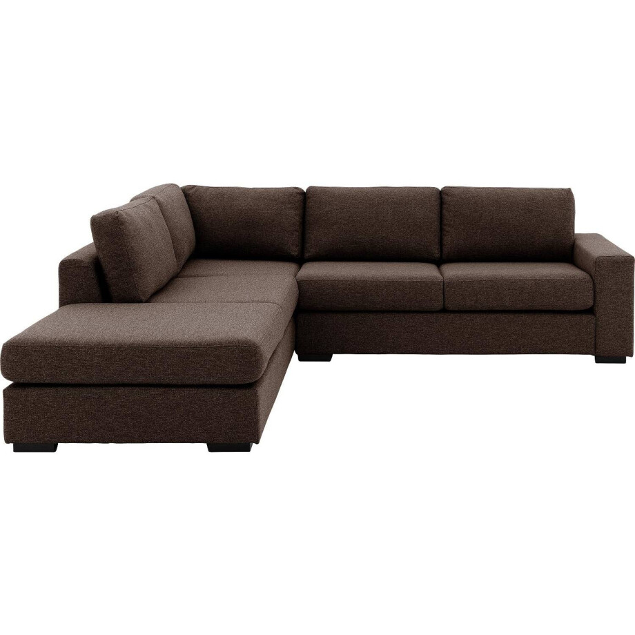 Goossens Hoekbank Lucca Met Ligelement bruin, stof, 2,5-zits, stijlvol landelijk met ligelement links Goossens Hoekbank Lucca Met Ligelement bruin, stof, 2,5-zits, stijlvol landelijk met ligelement links afbeelding 1