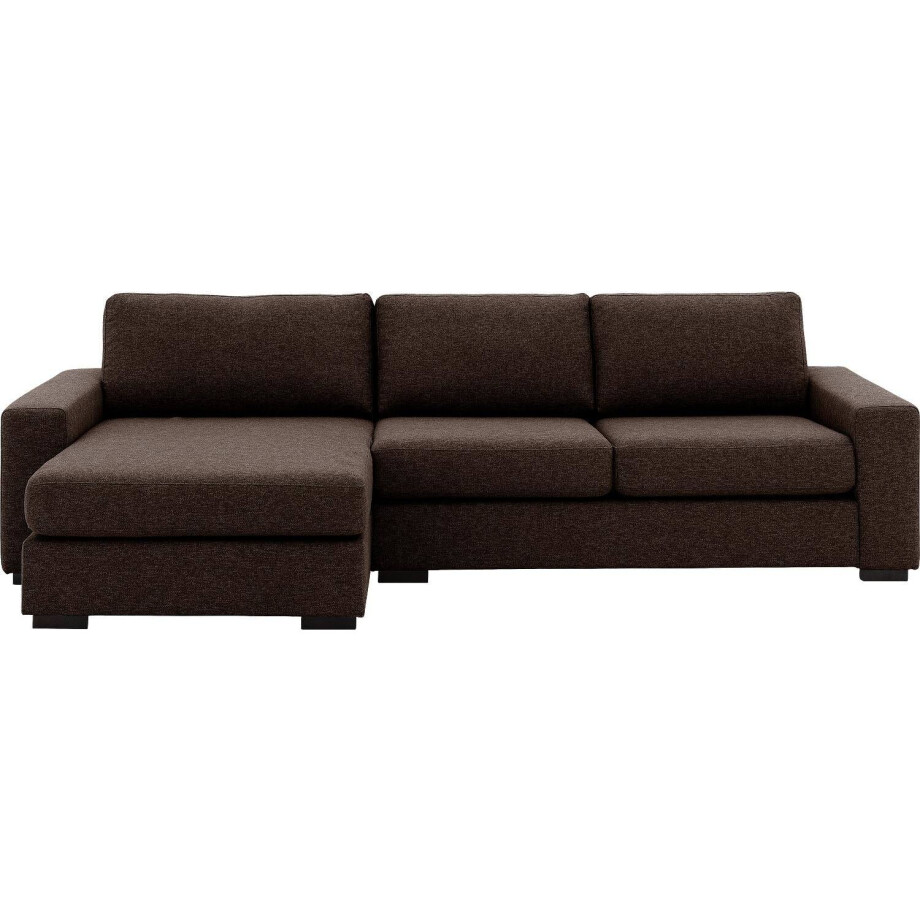 Goossens Hoekbank Lucca Met Chaise Longue bruin, stof, 2,5-zits, stijlvol landelijk met chaise longue links Goossens Hoekbank Lucca Met Chaise Longue bruin, stof, 2,5-zits, stijlvol landelijk met chaise longue links afbeelding 1