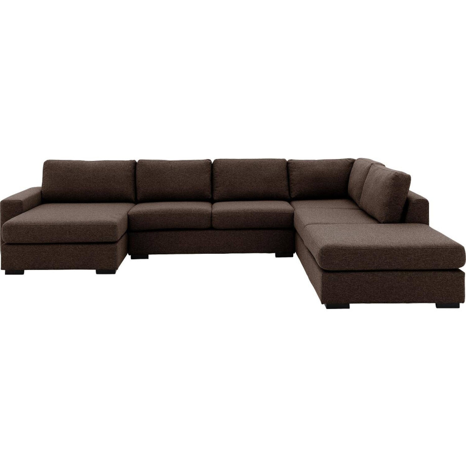 Goossens Bank Lucca bruin, stof, 2,5-zits, stijlvol landelijk met ligelement rechts Goossens Bank Lucca bruin, stof, 2,5-zits, stijlvol landelijk met ligelement rechts afbeelding 1