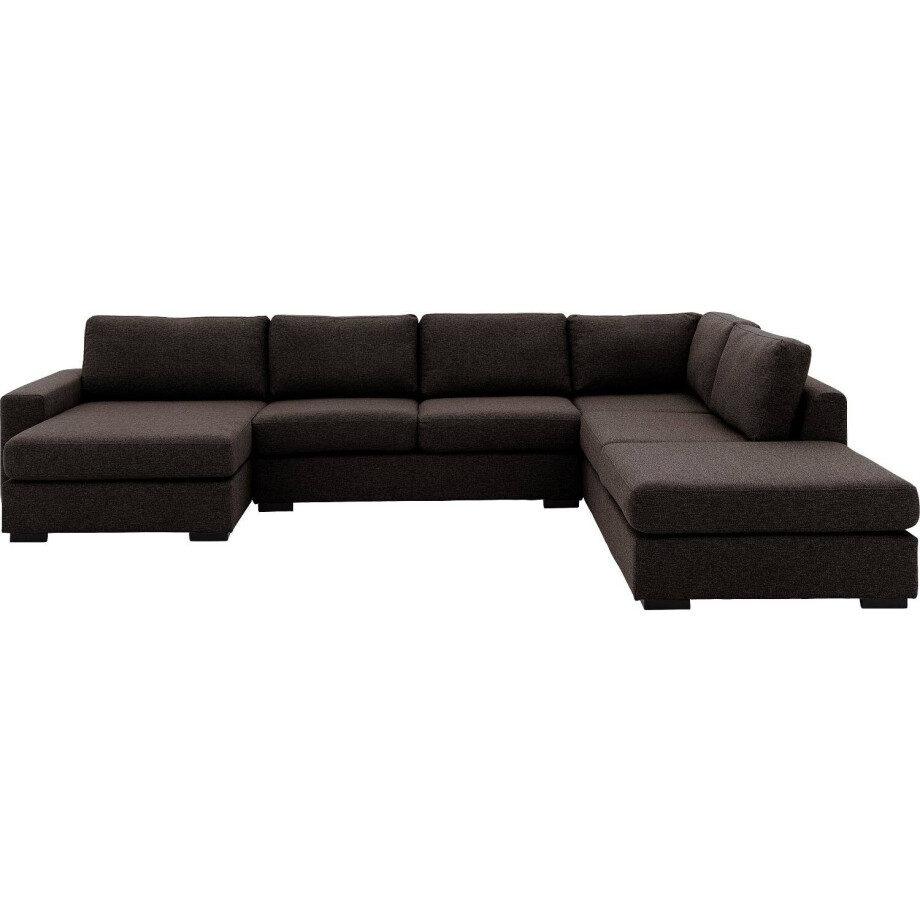 Goossens Bank Lucca donkerbruin, stof, 2,5-zits, stijlvol landelijk met ligelement rechts Goossens Bank Lucca donkerbruin, stof, 2,5-zits, stijlvol landelijk met ligelement rechts afbeelding 1