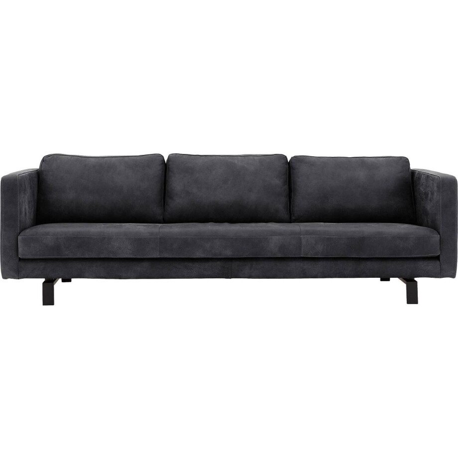 Goossens Excellent Bank Nuance zwart, leer, 4-zits, urban industrieel Goossens Excellent Bank Nuance zwart, leer, 4-zits, urban industrieel afbeelding 1