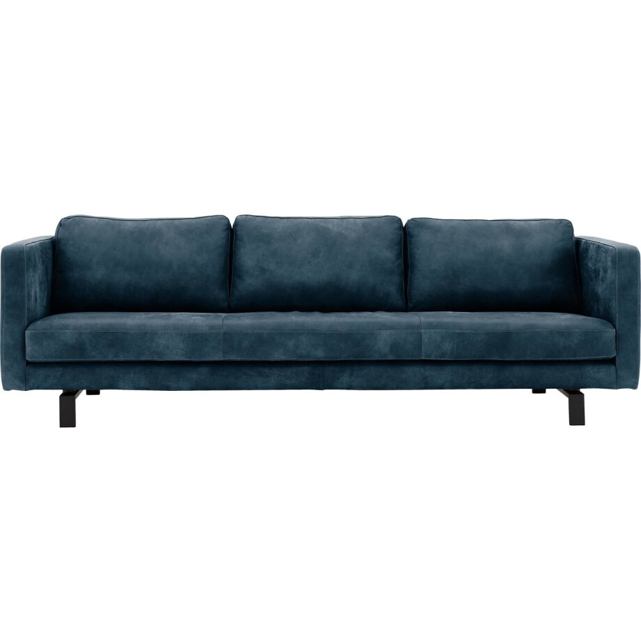 Goossens Excellent Bank Nuance blauw, leer, 4-zits, urban industrieel Goossens Excellent Bank Nuance blauw, leer, 4-zits, urban industrieel afbeelding 1