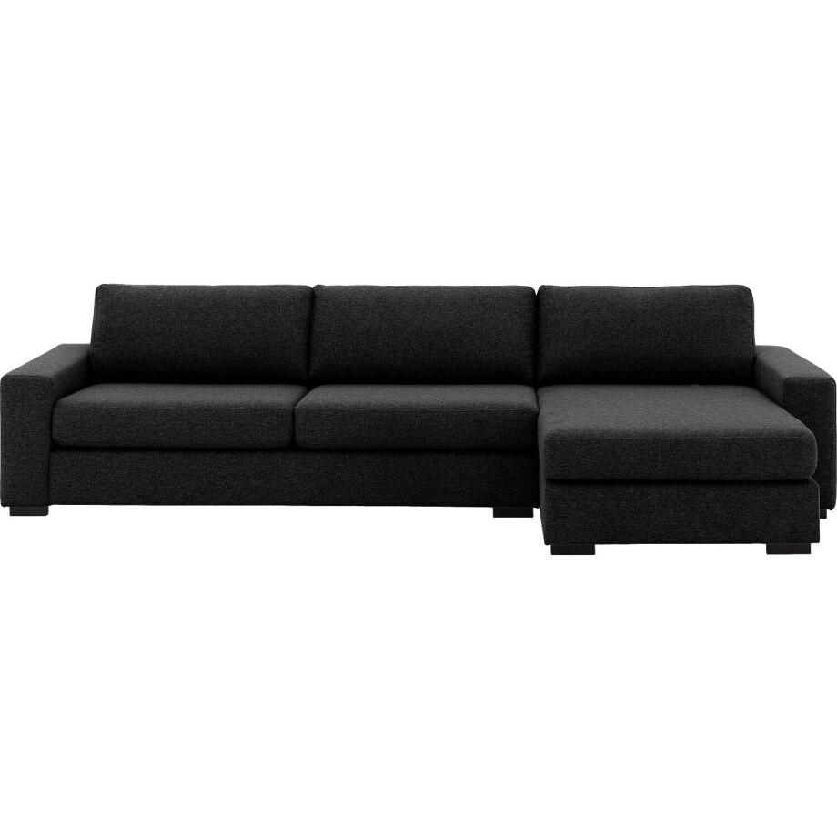 Goossens Hoekbank Lucca Met Chaise Longue antraciet, stof, 3-zits, stijlvol landelijk afbeelding 1