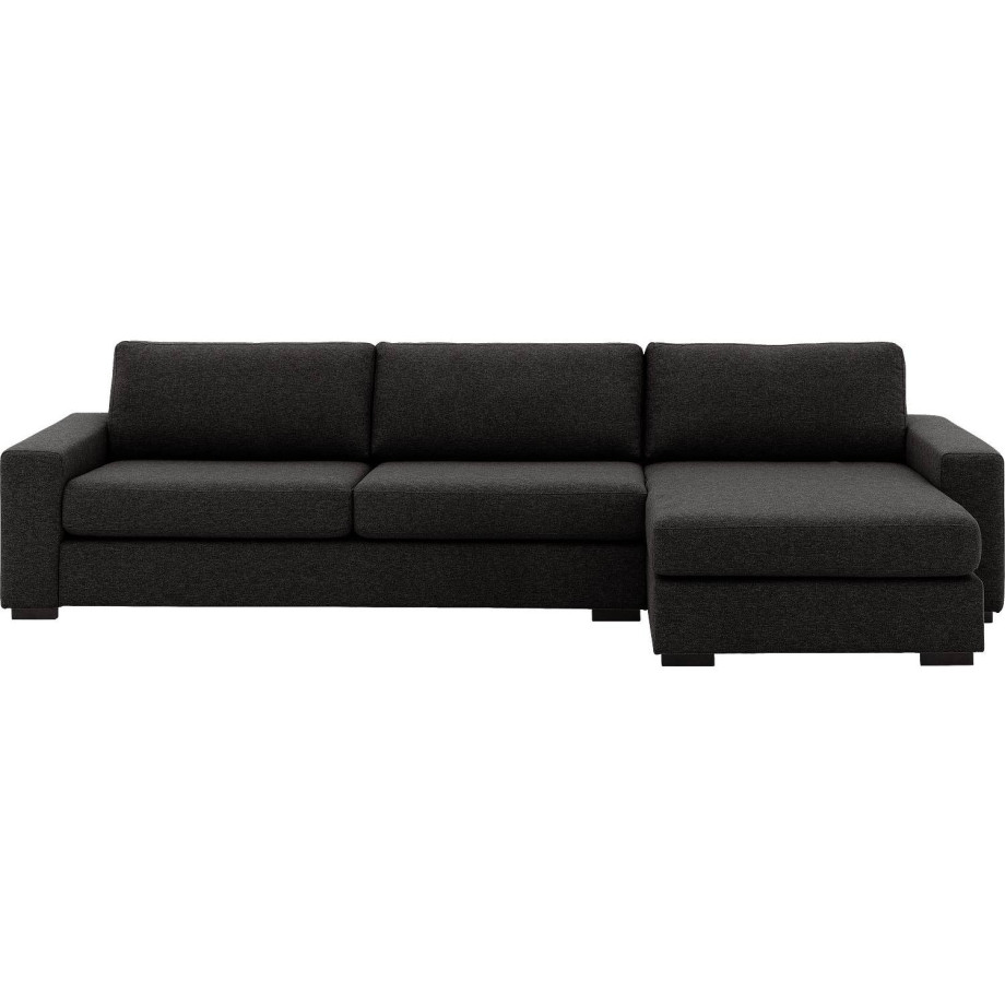 Goossens Hoekbank Lucca Met Chaise Longue grijs, stof, 3-zits, stijlvol landelijk afbeelding 1