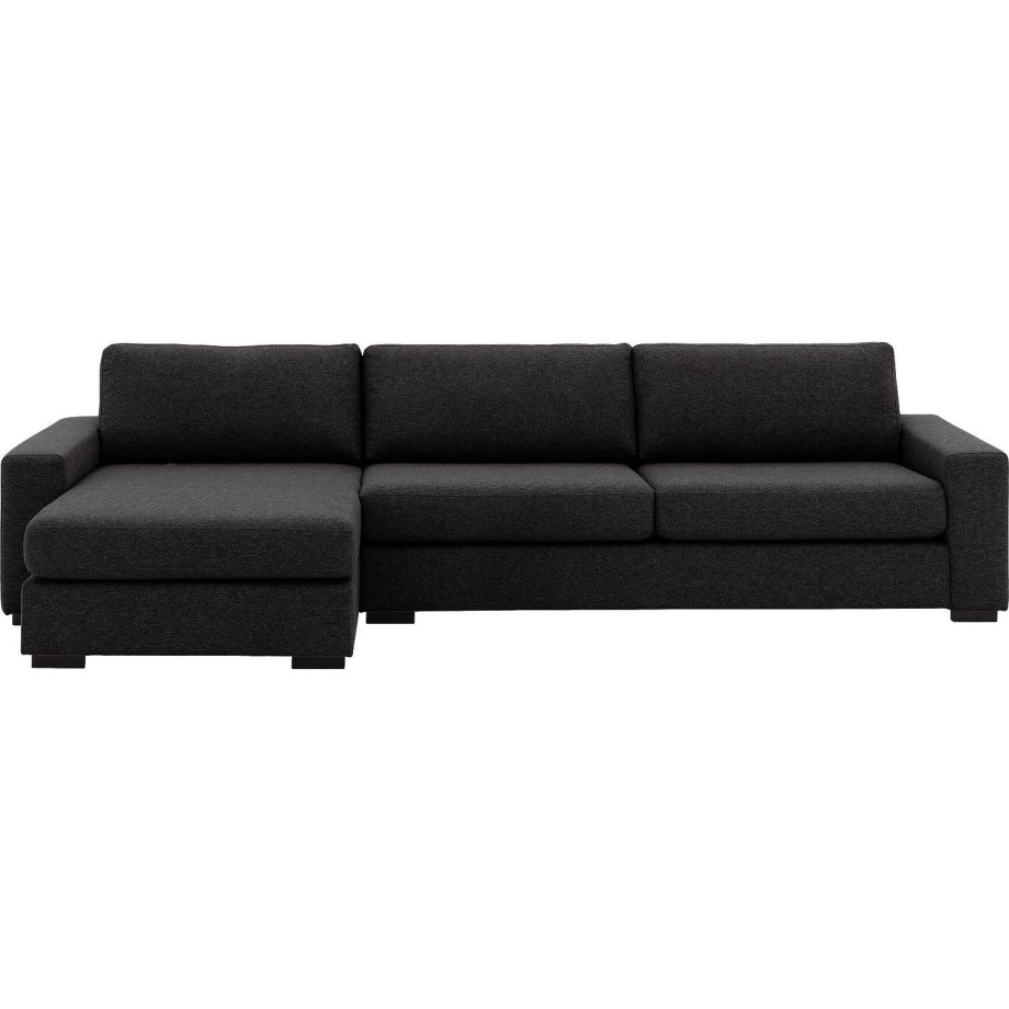 Goossens Hoekbank Lucca Met Chaise Longue grijs, stof, 3-zits, stijlvol landelijk afbeelding 1