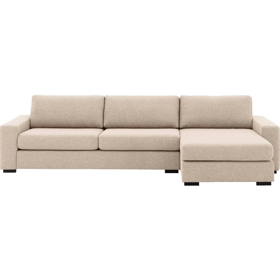 Goossens Hoekbank Lucca Met Chaise Longue wit, stof, 3-zits, stijlvol landelijk afbeelding 1