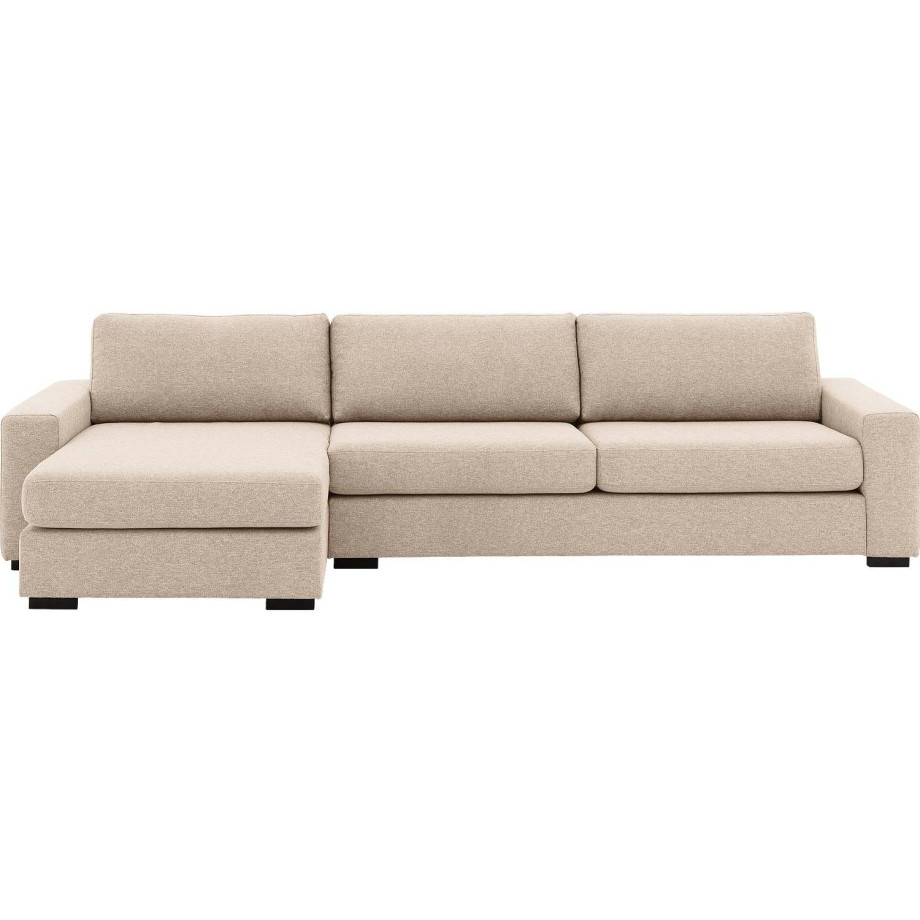 Goossens Hoekbank Lucca Met Chaise Longue wit, stof, 3-zits, stijlvol landelijk afbeelding 1