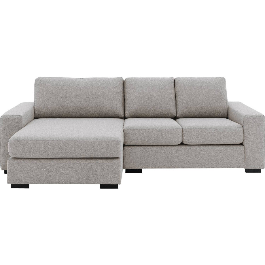 Goossens Bank Lucca grijs, stof, 2-zits, stijlvol landelijk met chaise longue links afbeelding 1