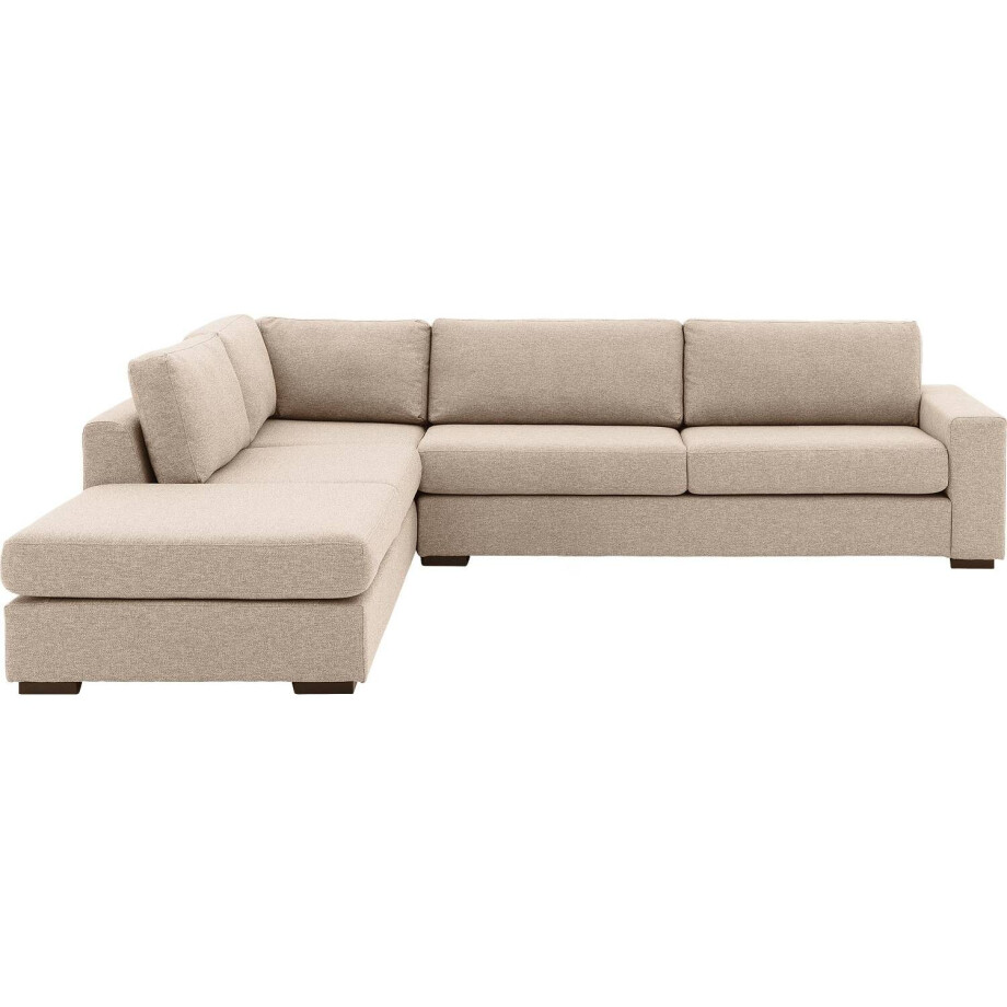 Goossens Bank Lucca wit, stof, 3-zits, stijlvol landelijk met ligelement links afbeelding 1