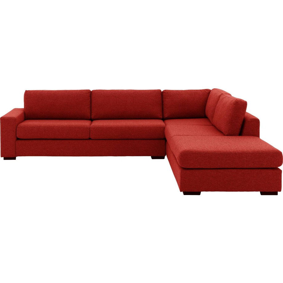 Goossens Bank Lucca rood, stof, 3-zits, stijlvol landelijk met ligelement rechts Goossens Bank Lucca rood, stof, 3-zits, stijlvol landelijk met ligelement rechts afbeelding 1