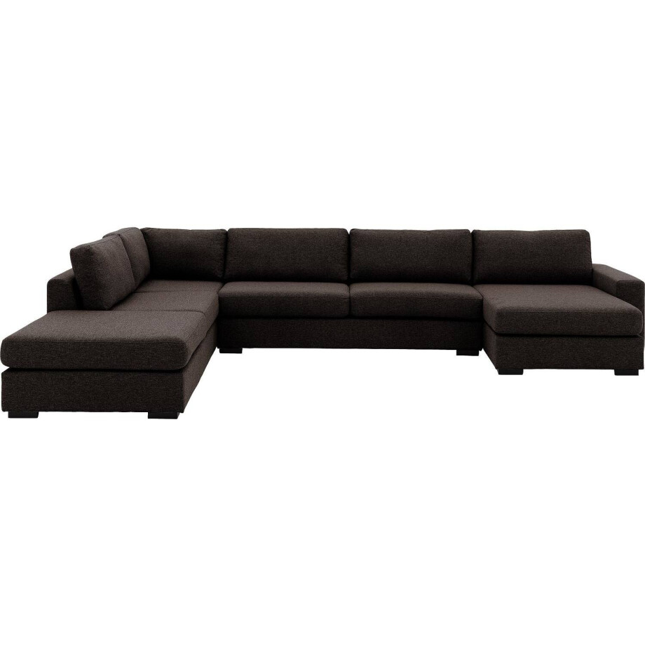 Goossens Bank Lucca donkerbruin, stof, 3-zits, stijlvol landelijk met ligelement links Goossens Bank Lucca donkerbruin, stof, 3-zits, stijlvol landelijk met ligelement links afbeelding 1