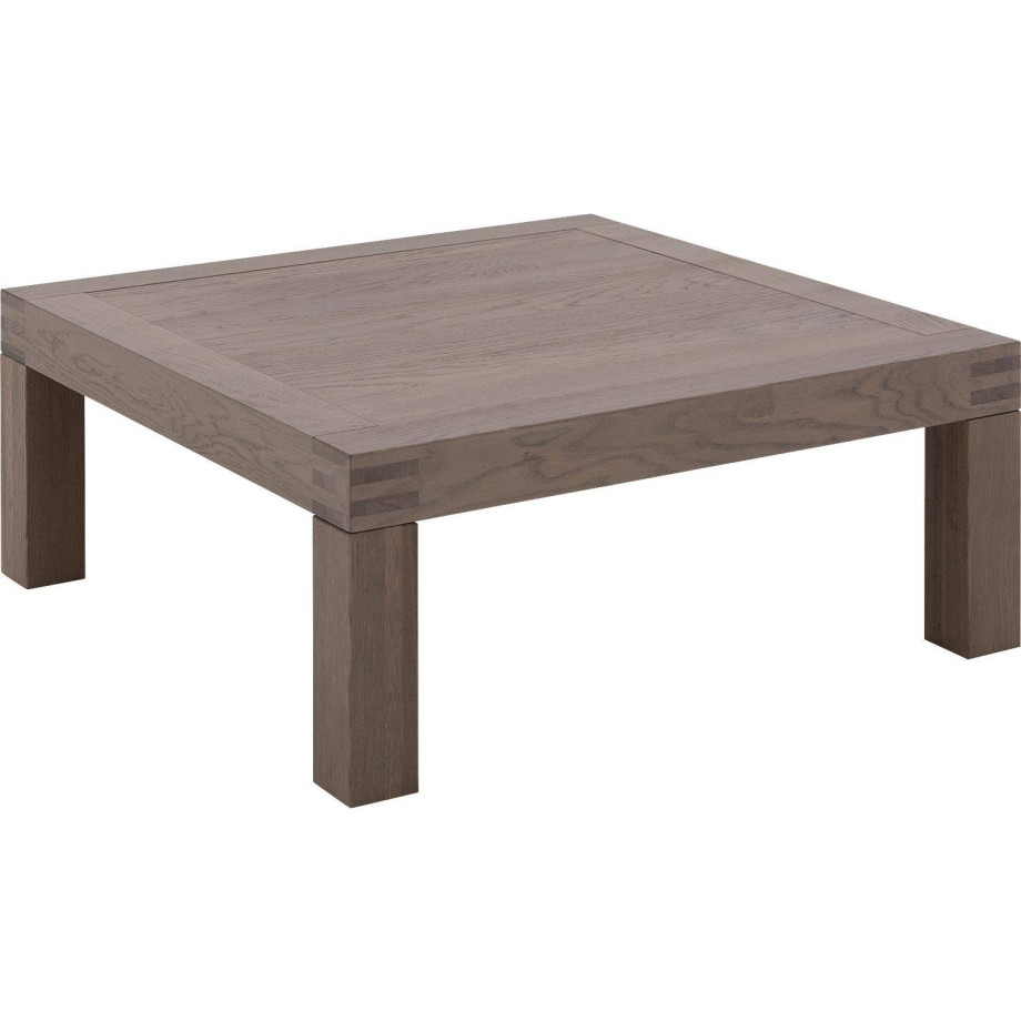 Goossens Salontafel Clear vierkant, hout eiken donker bruin, stijlvol landelijk, 100 x 40 x 100 cm afbeelding 1