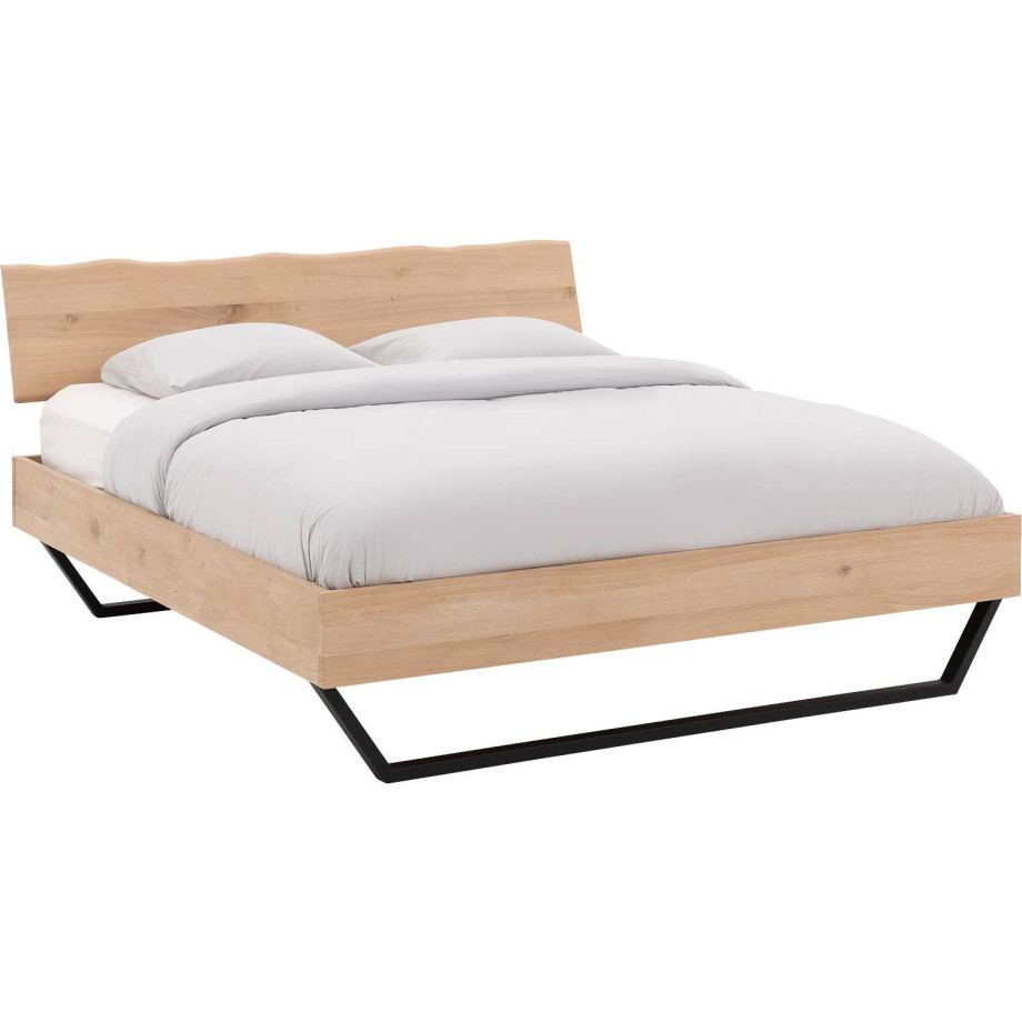 Goossens Bedframe Slade, Bedframe 180 x 220 cm hoofdbord organisch afbeelding 1