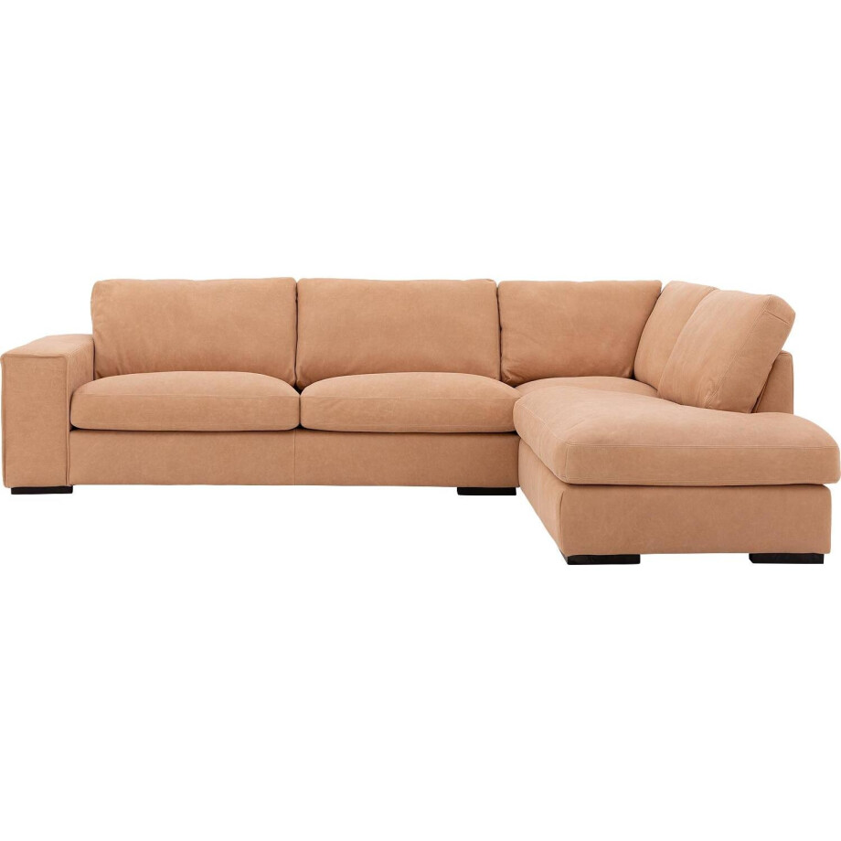 Goossens Excellent Hoekbank Morceau bruin, leer, 3-zits, urban industrieel met ligelement rechts Goossens Excellent Hoekbank Morceau bruin, leer, 3-zits, urban industrieel met ligelement rechts afbeelding 1