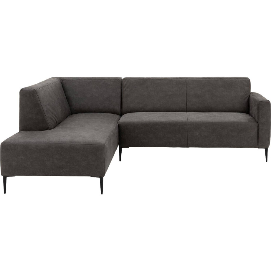 Goossens Bank Key West antraciet, micro leer, 2,5-zits, modern design met ligelement links afbeelding 1