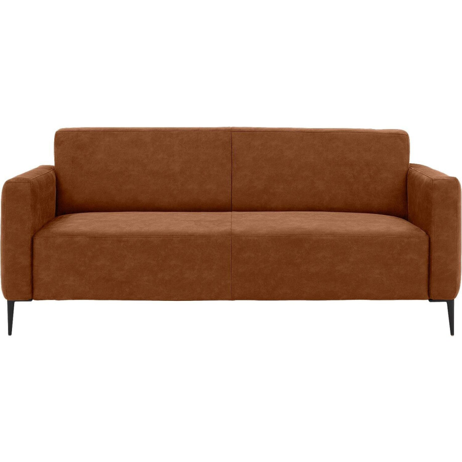Goossens Bank Key West cognac, micro leer, 3-zits, modern design afbeelding 1