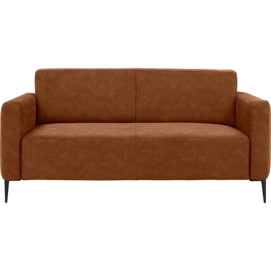 Goossens Bank Key West cognac, micro leer, 2,5-zits, modern design afbeelding 1