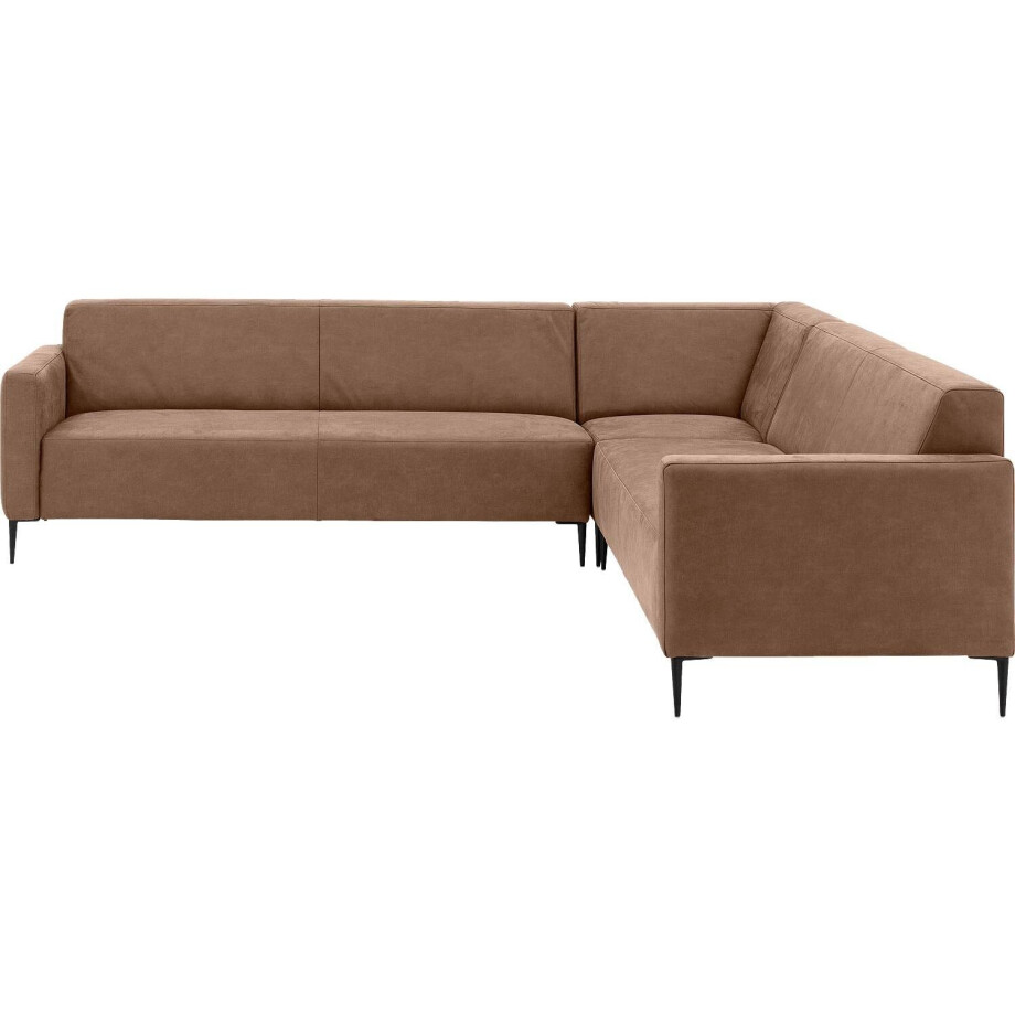 Goossens Bank Key West bruin, micro leer, 3-zits, modern design afbeelding 1