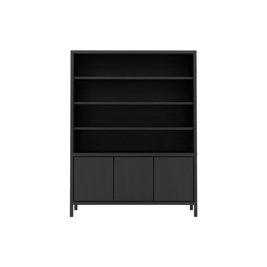 Goossens Excellent Buffetkast Sira Line, 3 dichte deuren 4 open vakken, grijs eiken, 160 x 210 x 45 cm, stijlvol landelijk afbeelding 1