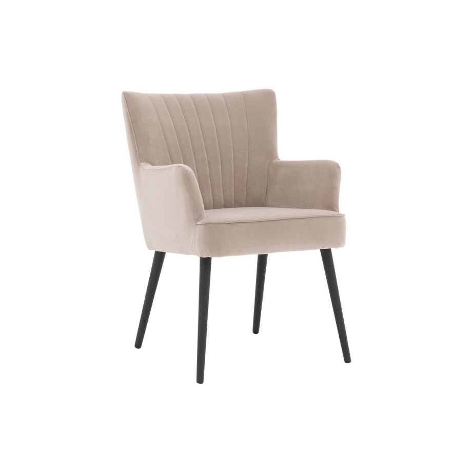 Goossens Eetkamerstoel Rob lichtgrijs velvet stof met armleuning, urban industrieel Goossens Eetkamerstoel Rob lichtgrijs velvet stof met armleuning, urban industrieel afbeelding 1