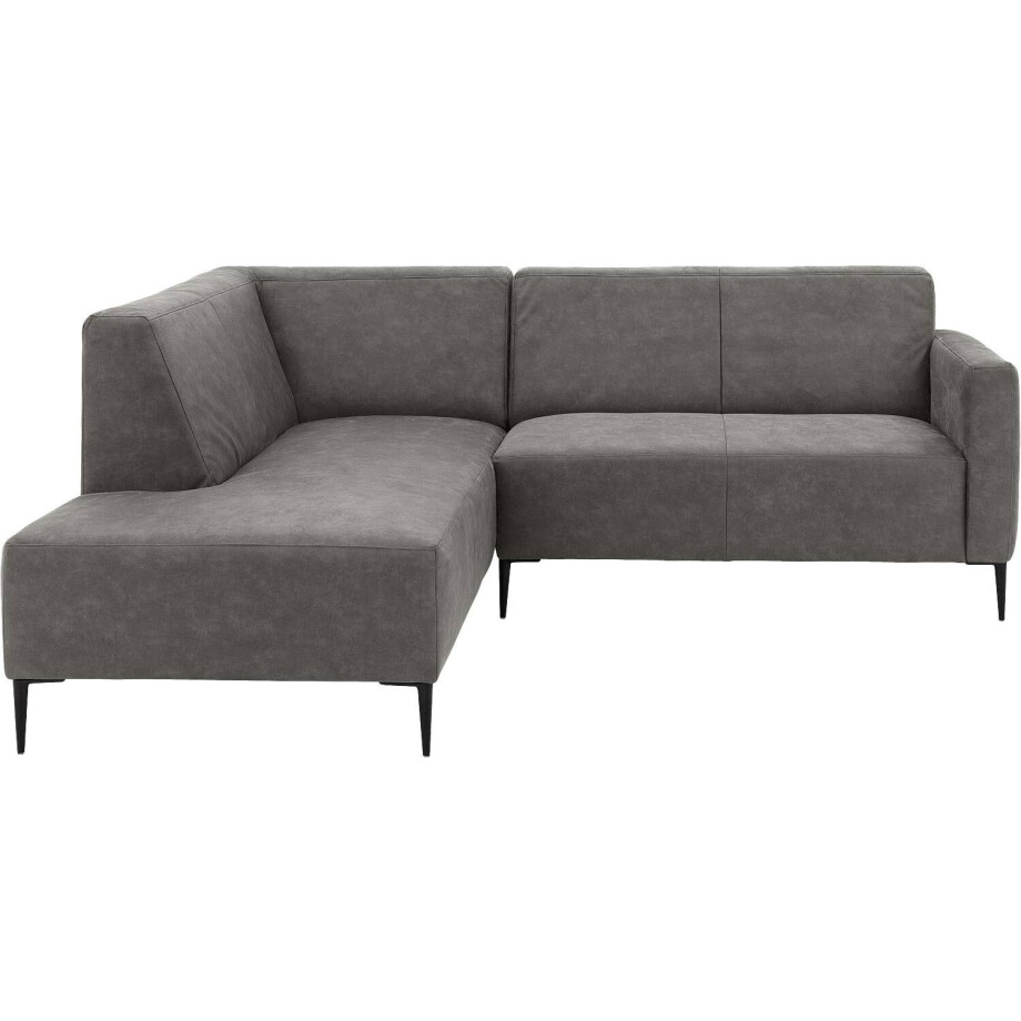 Goossens Bank Key West grijs, micro leer, 2-zits, modern design met ligelement links afbeelding 1