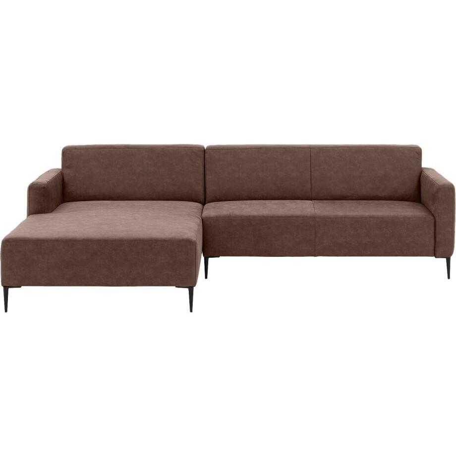 Goossens Bank Key West bruin, micro leer, 3-zits, modern design afbeelding 1