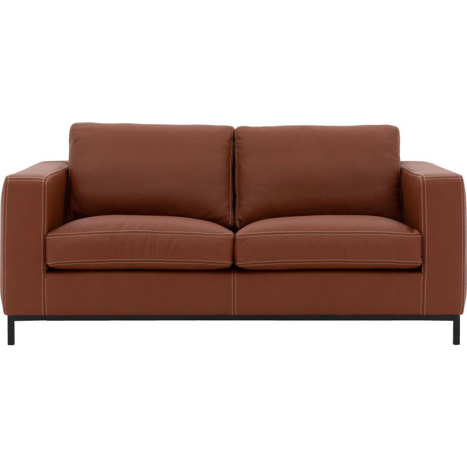 Goossens Excellent Bank Massimo cognac, leer, 2-zits, urban industrieel afbeelding 1