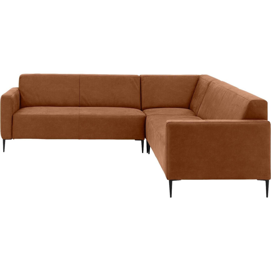 Goossens Bank Key West cognac, micro leer, 2,5-zits, modern design afbeelding 1