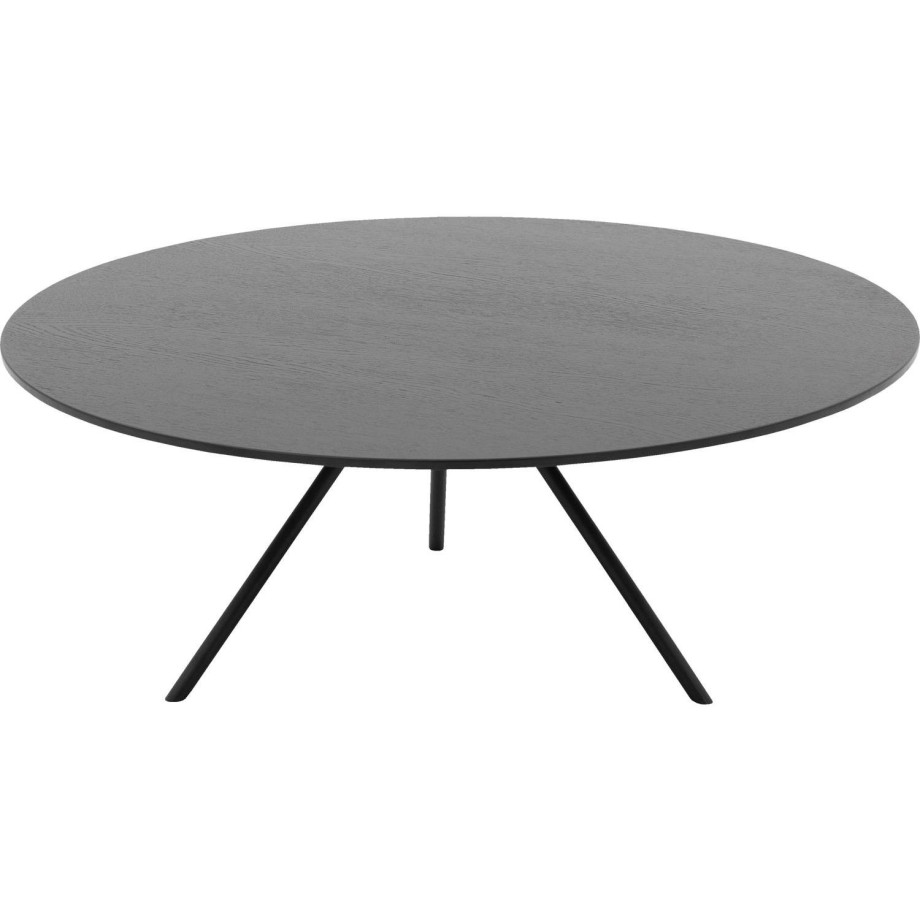 Goossens Salontafel Bo rond, hout eiken zwart, modern design, 80 x 31 x 80 cm afbeelding 1