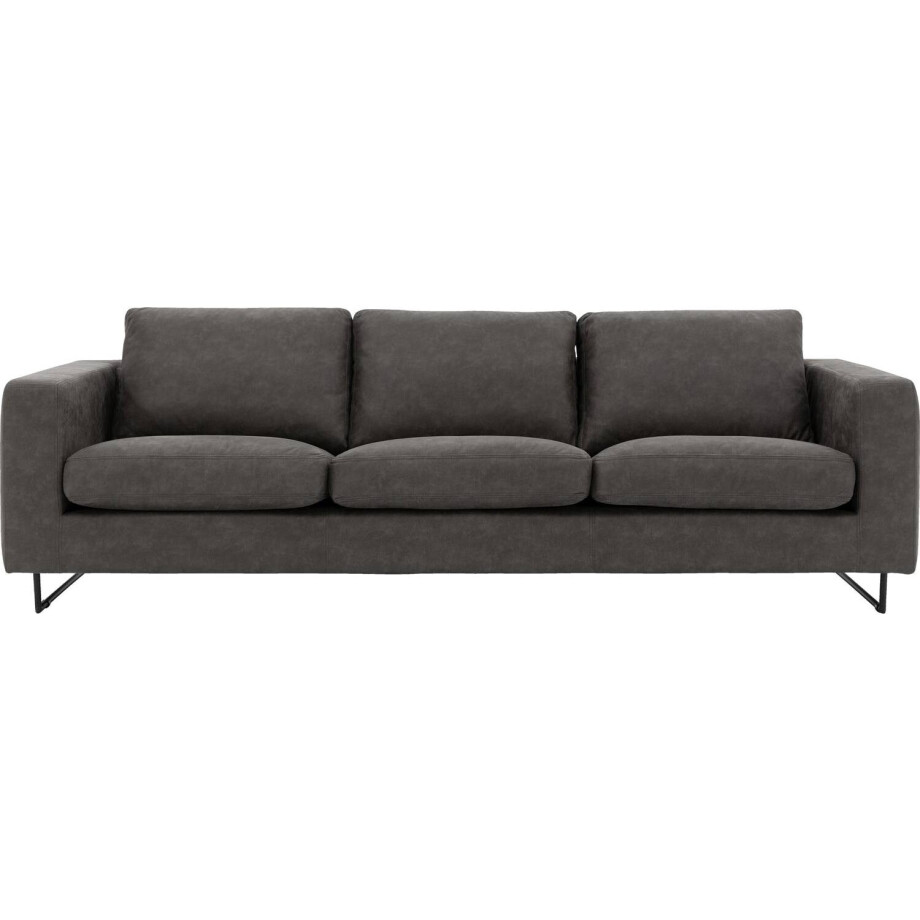 Goossens Excellent Bank Jovani grijs, micro leer, 4-zits, urban industrieel afbeelding 1