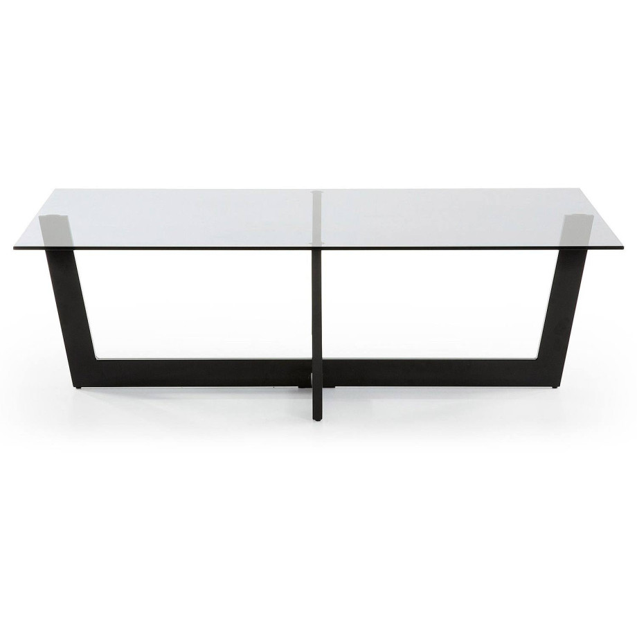 Kave Home Kave Home Salontafel Plam rechthoekig, glas grijs,, 120 x 38 x 70 cm afbeelding 