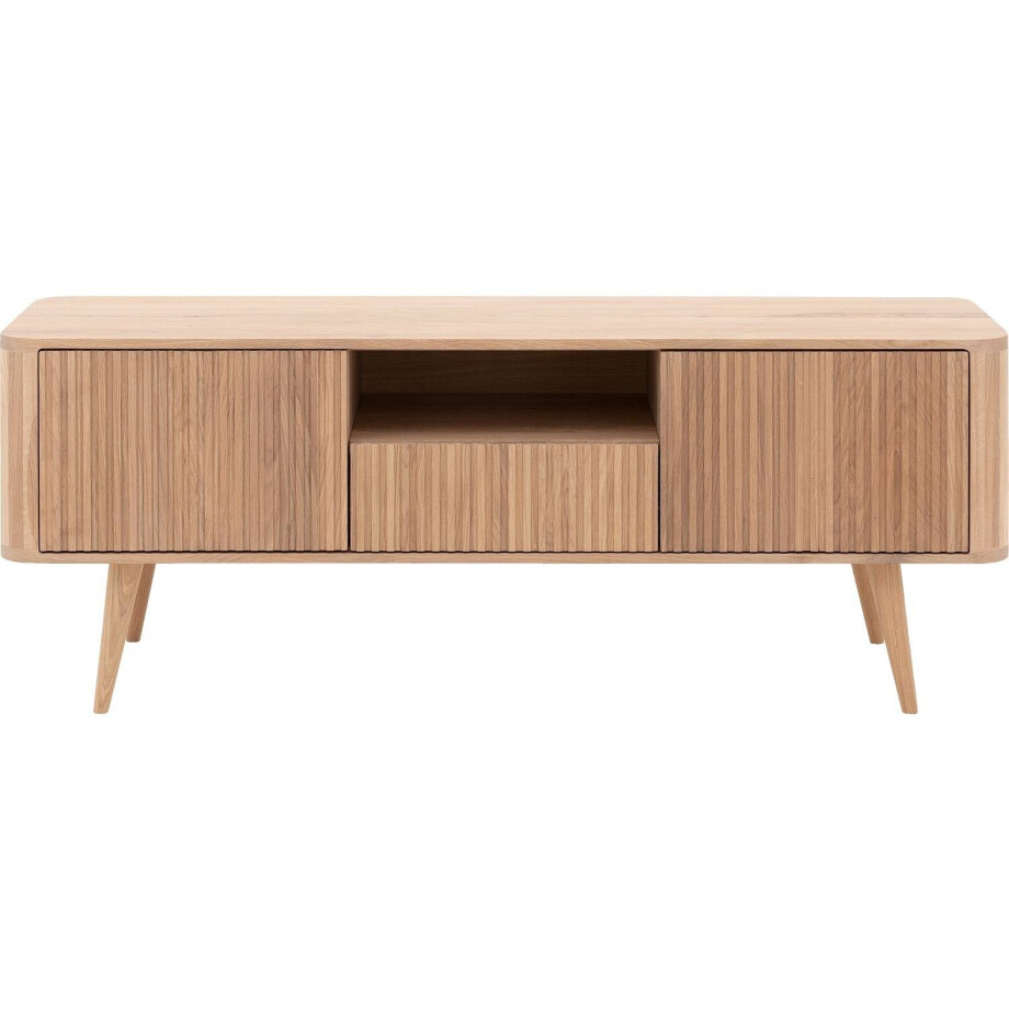 Goossens Tv Meubel Seppe, 2 deuren 1 lade 1 open vak 135 cm breed Goossens Tv Meubel Seppe, 2 deuren 1 lade 1 open vak 135 cm breed afbeelding 1