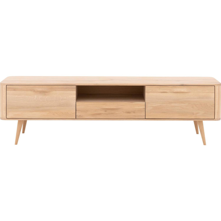 Goossens Tv Dressoir Bjarte, 2 deuren 1 lade 1 open vak 42 cm diep 180 cm breed afbeelding 1