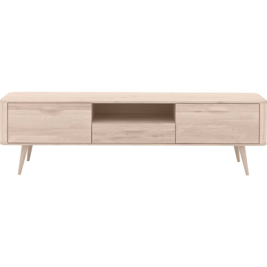 Goossens Tv Dressoir Bjarte, 2 deuren 1 lade 1 open vak 42 cm diep 180 cm breed afbeelding 1