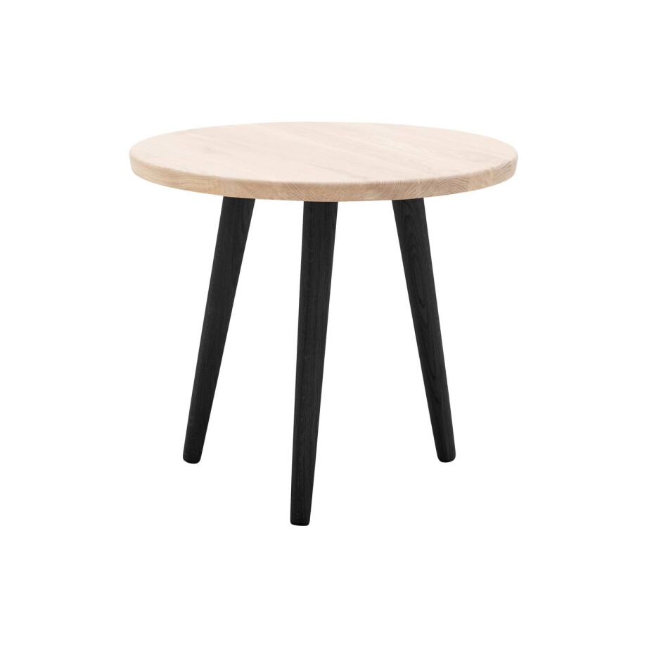 Goossens Hoektafel Bjarte, hout eiken wit, stijlvol landelijk, 50 x 45 x 50 cm afbeelding 1