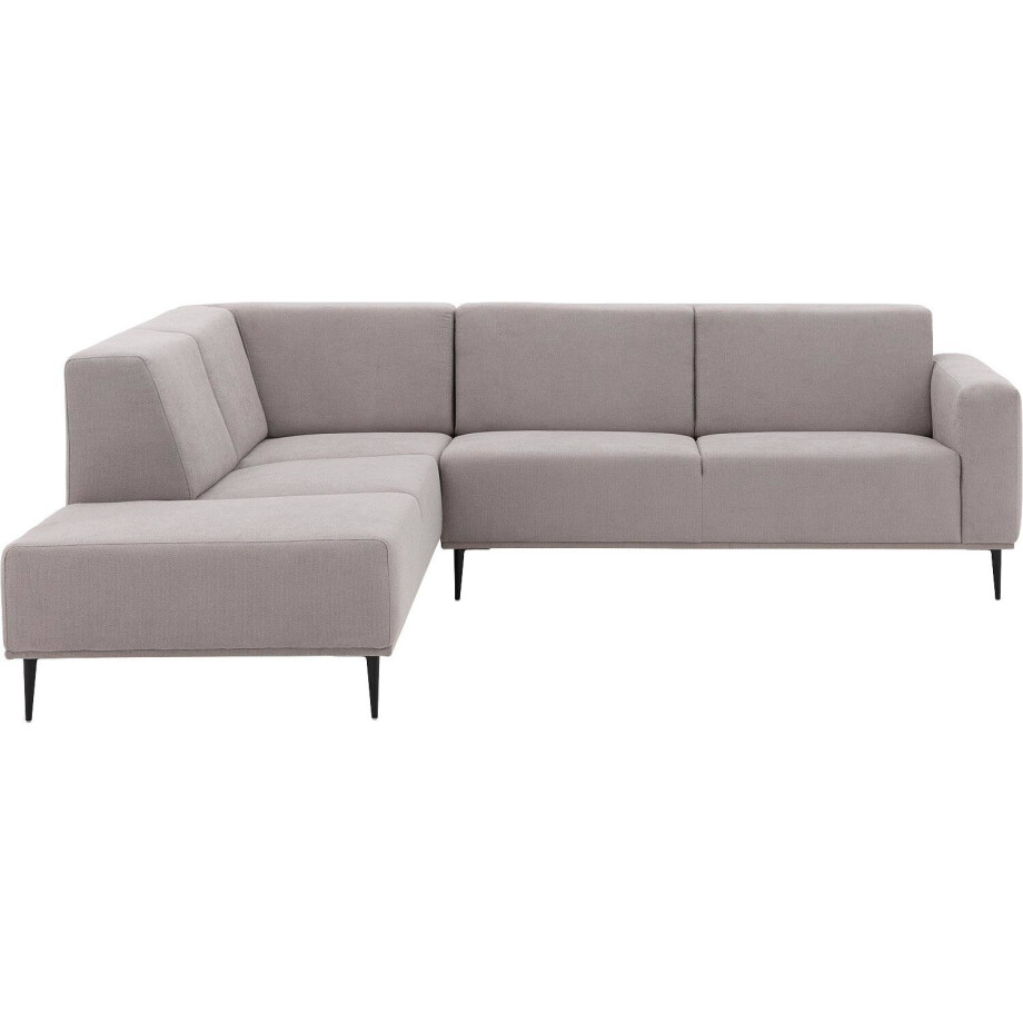 Goossens Excellent Hoekbank Prato grijs, stof, 2,5-zits, modern design met ligelement links afbeelding 1