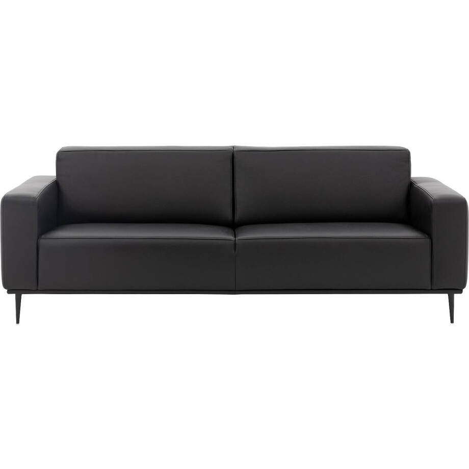 Goossens Excellent Bank Prato zwart, leer, 3-zits, modern design Goossens Excellent Bank Prato zwart, leer, 3-zits, modern design afbeelding 1