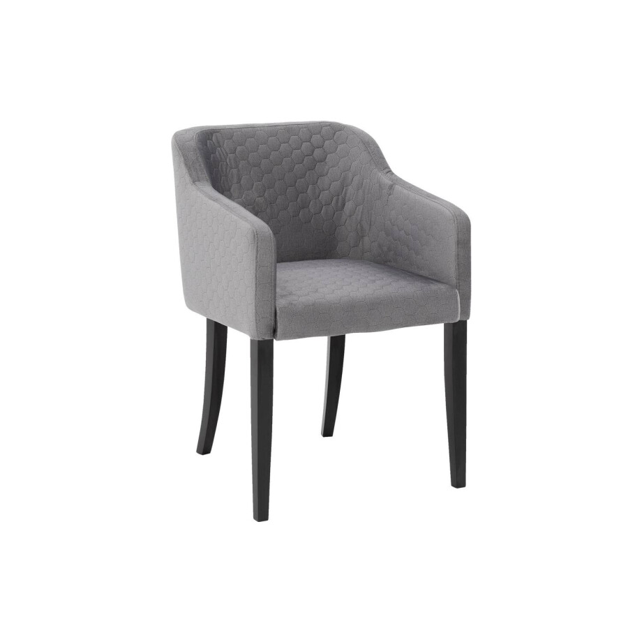 Goossens Eetkamerstoel Peda grijs stof met armleuning, elegant chic Goossens Eetkamerstoel Peda grijs stof met armleuning, elegant chic afbeelding 1