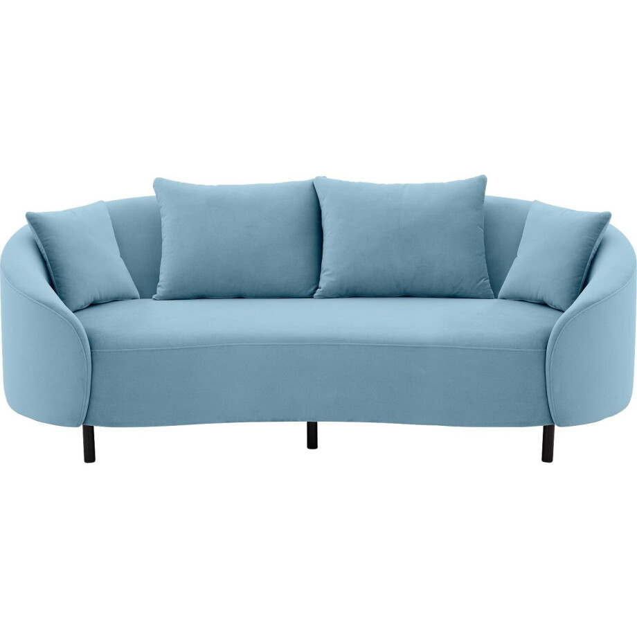 Goossens Bank Ragnar blauw, stof, 2,5-zits, modern design Goossens Bank Ragnar blauw, stof, 2,5-zits, modern design afbeelding 1